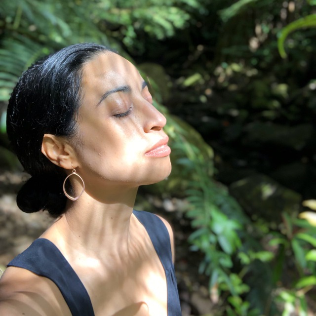 Jessy meditating with the Elementals Realm at Girdwood, Alaska